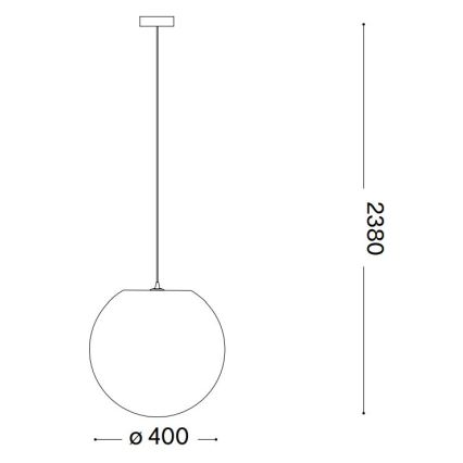 Lustră pe cablu Ideal Lux CARTA 1xE27/25W/230V d. 40 cm alb