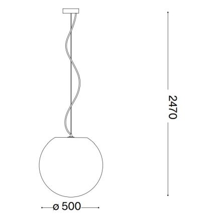 Lustră pe cablu Ideal Lux CARTA 1xE27/25W/230V d. 50 cm alb