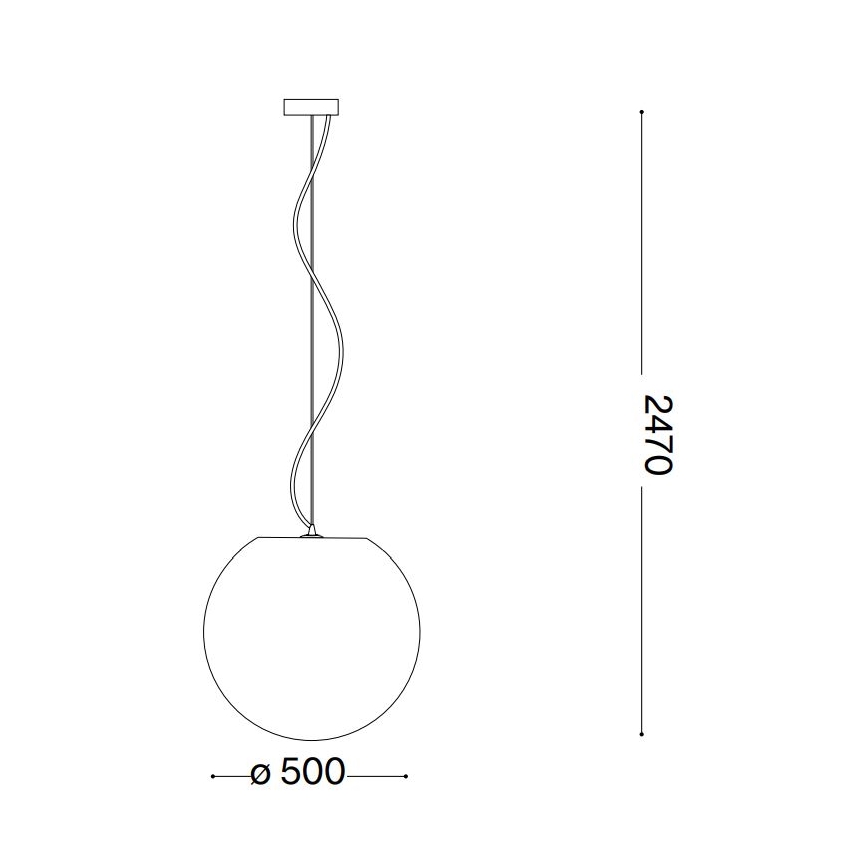 Lustră pe cablu Ideal Lux CARTA 1xE27/25W/230V d. 50 cm alb