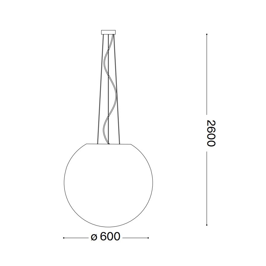 Lustră pe cablu Ideal Lux CARTA 1xE27/60W/230V d. 60 cm alb