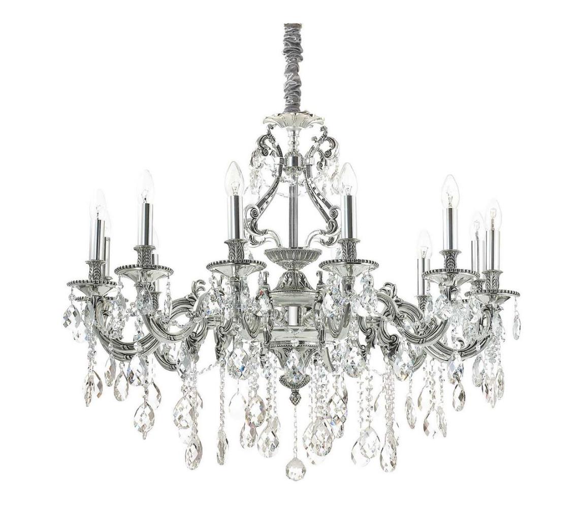 Lustră pe cablu Ideal Lux Crystal GIOCONDA 12×E14/40W/230V