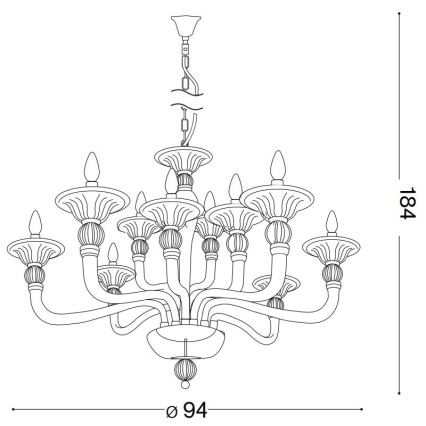 Lustră pe cablu Ideal Lux DANIELI 12×E14/40W/230V