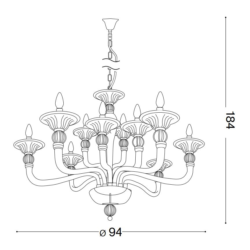 Lustră pe cablu Ideal Lux DANIELI 12×E14/40W/230V