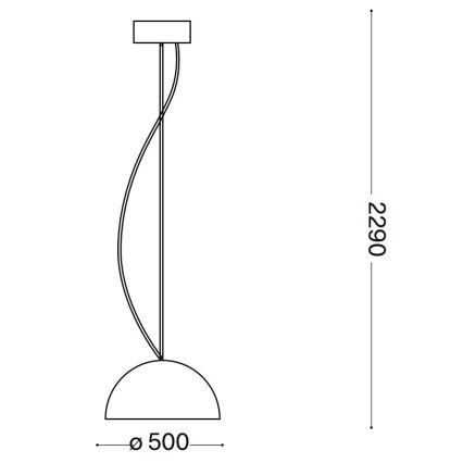 Lustră pe cablu Ideal Lux FOLK 1xE27/60W/230V d. 50 cm maro