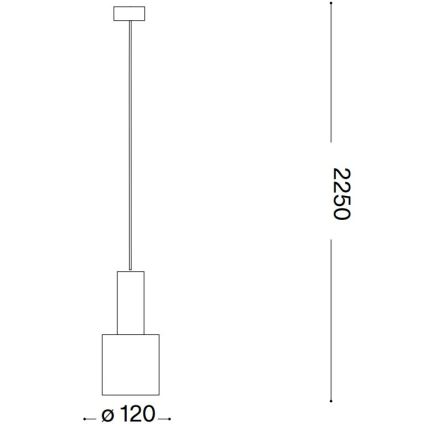 Lustră pe cablu Ideal Lux HOLLY 1xE27/60W/230V d. 12 cm alamă