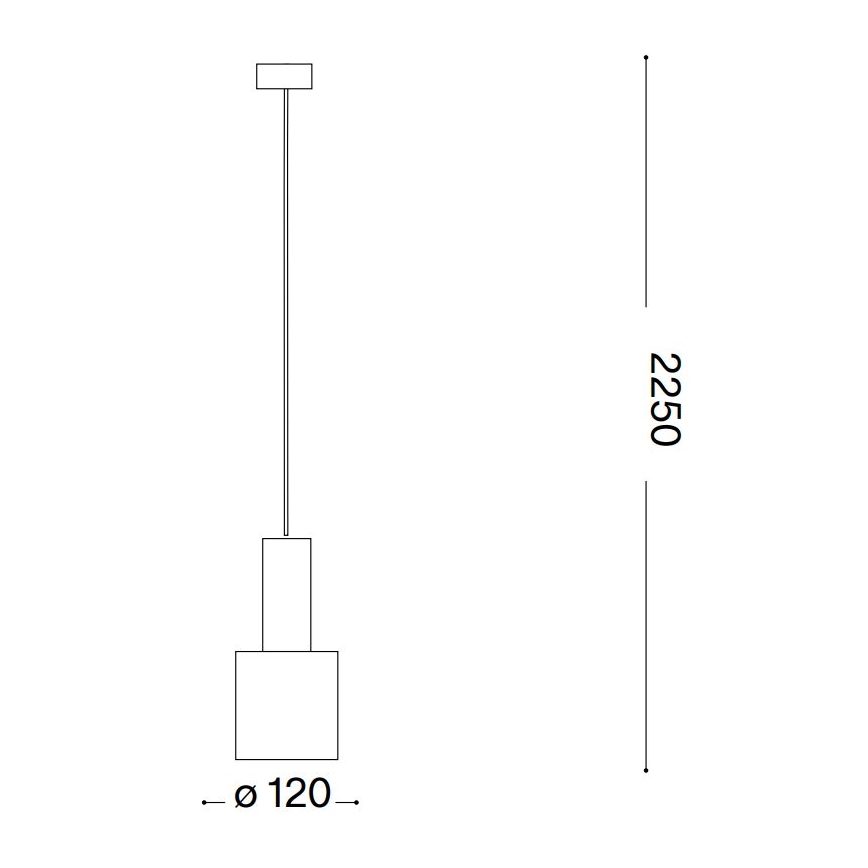 Lustră pe cablu Ideal Lux HOLLY 1xE27/60W/230V d. 12 cm alamă