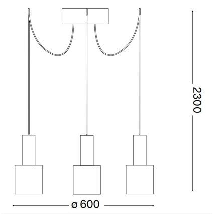 Lustră pe cablu Ideal Lux HOLLY 3xE27/60W/230V alamă păianjen