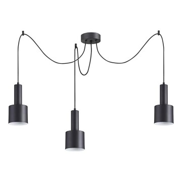 Lustră pe cablu Ideal Lux HOLLY 3xE27/60W/230V negru păianjen