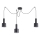 Lustră pe cablu Ideal Lux HOLLY 3xE27/60W/230V negru păianjen