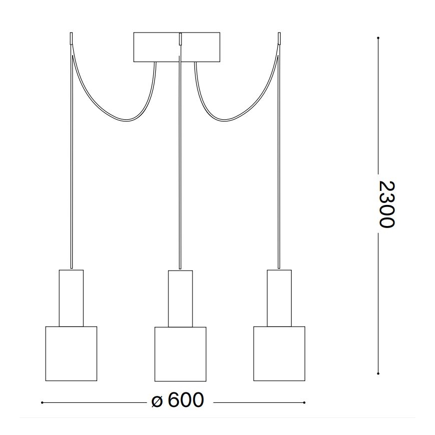 Lustră pe cablu Ideal Lux HOLLY 3xE27/60W/230V negru păianjen