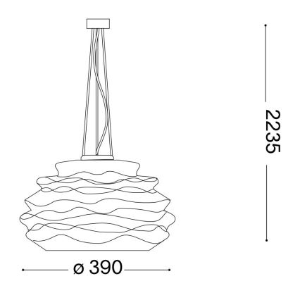 Lustră pe cablu Ideal Lux KARMA 1xE27/60W/230V d. 39 cm alb