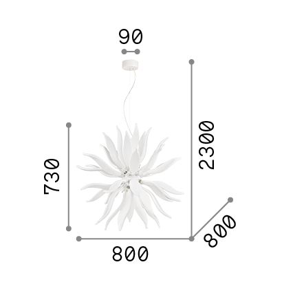 Lustră pe cablu Ideal Lux LEAVES 12xG9/40W/230V