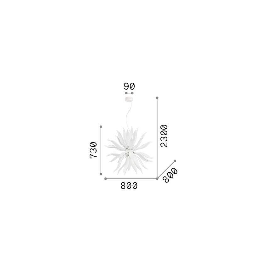 Lustră pe cablu Ideal Lux LEAVES 12xG9/40W/230V