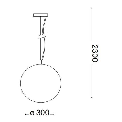 Lustră pe cablu Ideal Lux MAPA 1xE27/42W/230V d. 30 cm transparent