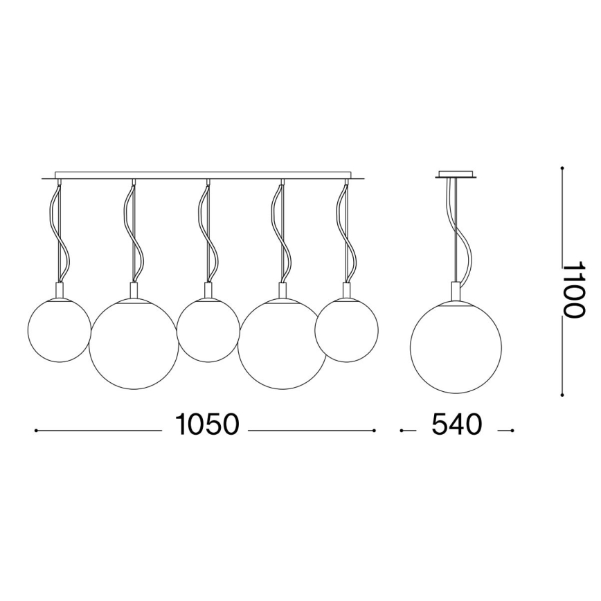 Lustră pe cablu Ideal Lux MAPA 5xE27/42W/230V auriu/fumuriu