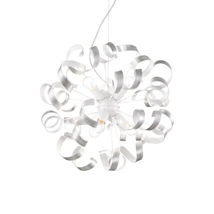 Lustră pe cablu Ideal Lux VORTEX 6xE14/40W/230V d. 53 cm argintiu/patină