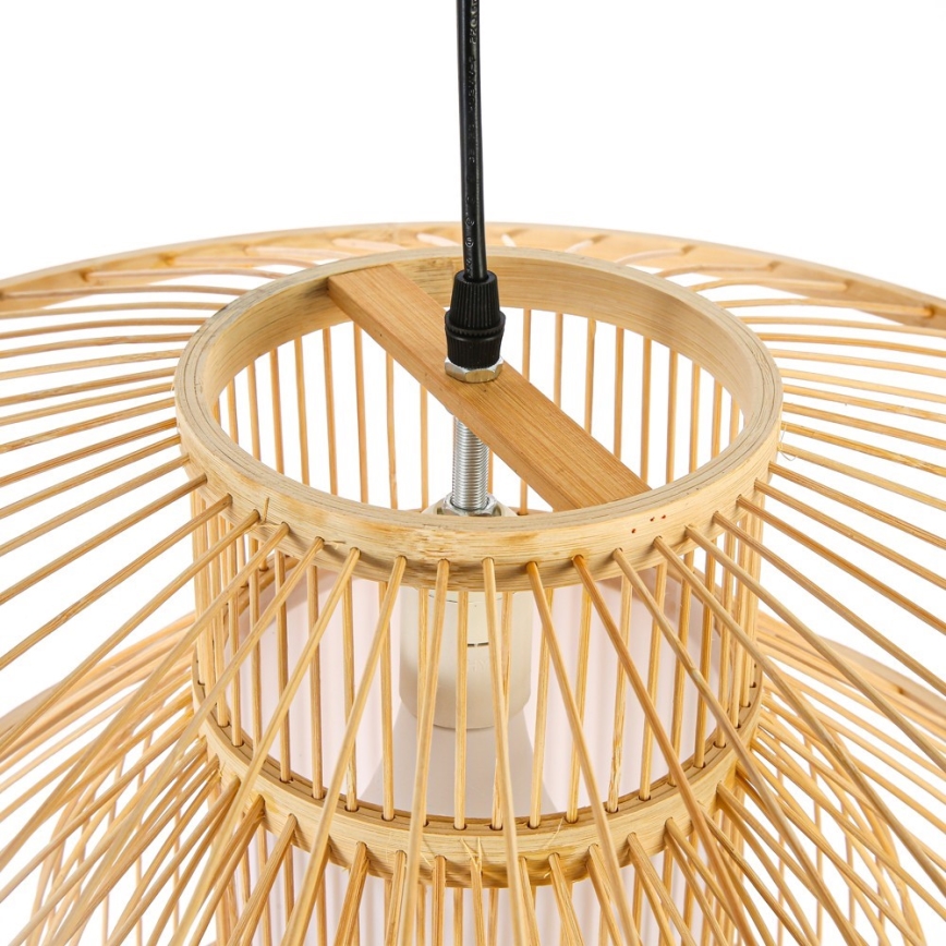 Lustră pe cablu Immax PINCHOS 1xE27/40W/230V d. 50 cm bambus