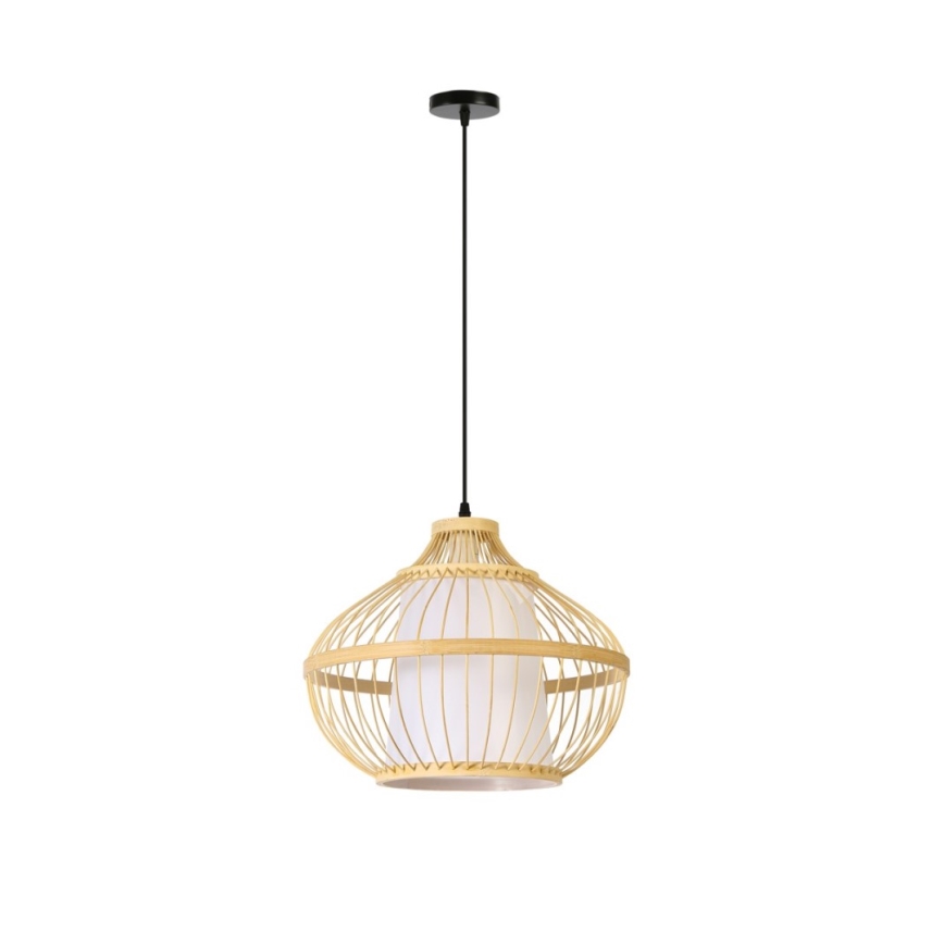 Lustră pe cablu Immax PINCHOS 1xE27/40W/230V d. 40 cm bambus