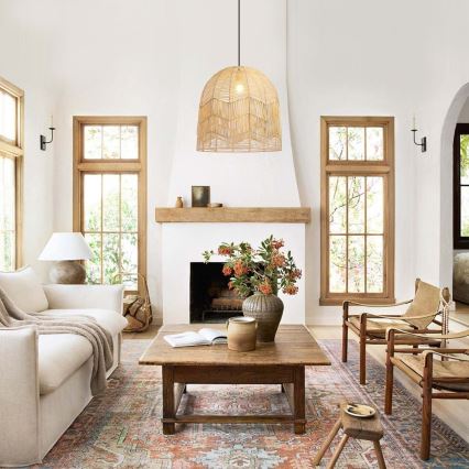 Lustră pe cablu Immax PELO 1xE27/40W/230V d. 50 cm ratan