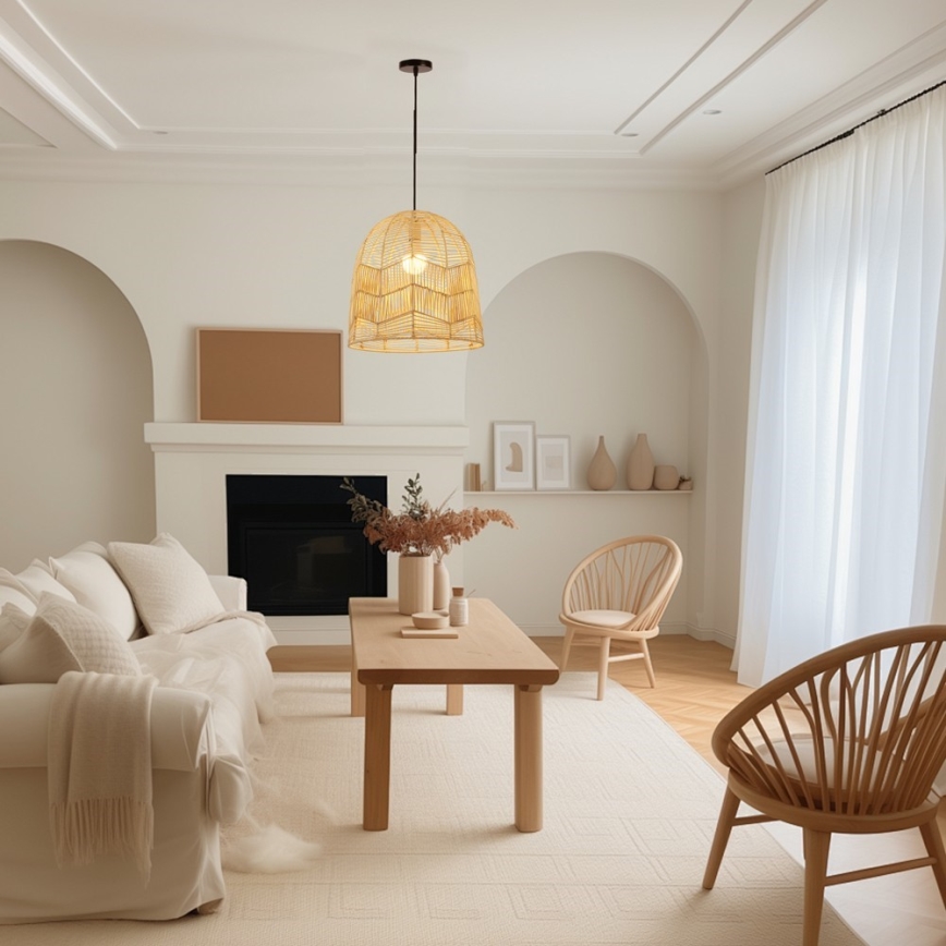 Lustră pe cablu Immax PELO 1xE27/40W/230V d. 50 cm ratan