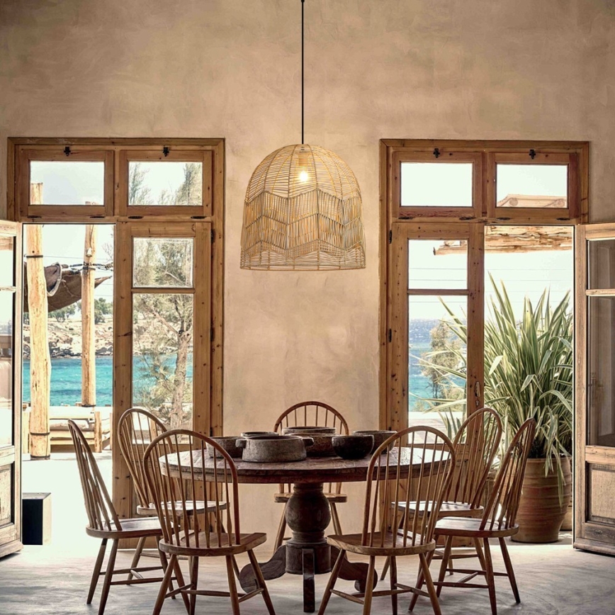 Lustră pe cablu Immax PELO 1xE27/40W/230V d. 50 cm ratan