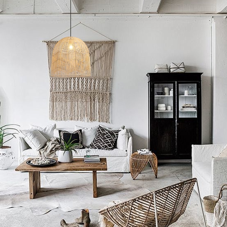 Lustră pe cablu Immax PELO 1xE27/40W/230V d. 50 cm ratan