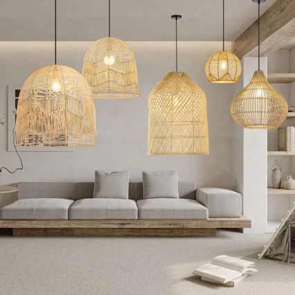 Lustră pe cablu Immax PELO 1xE27/40W/230V d. 50 cm ratan