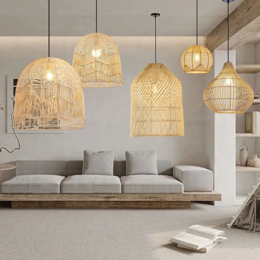 Lustră pe cablu Immax PELO 1xE27/40W/230V d. 50 cm ratan