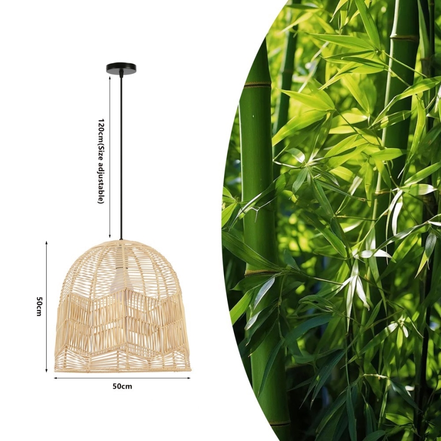 Lustră pe cablu Immax PELO 1xE27/40W/230V d. 50 cm ratan