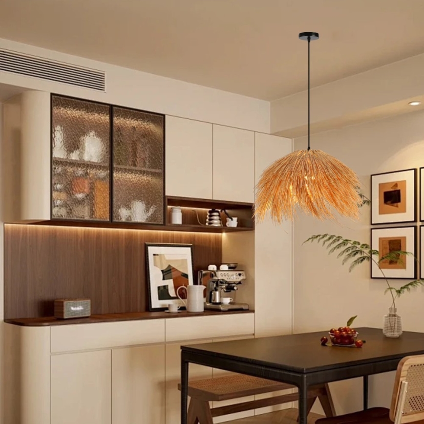 Lustră pe cablu Immax NATURALEZA 1xE27/40W/230V d. 55 cm ratan