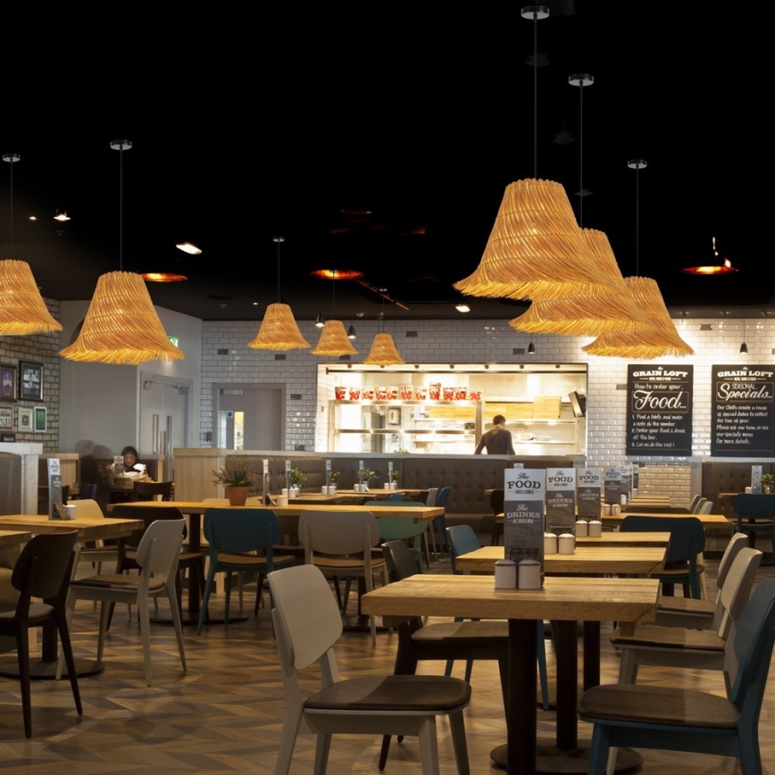 Lustră pe cablu Immax NATURALEZA 1xE27/40W/230V d. 45 cm ratan