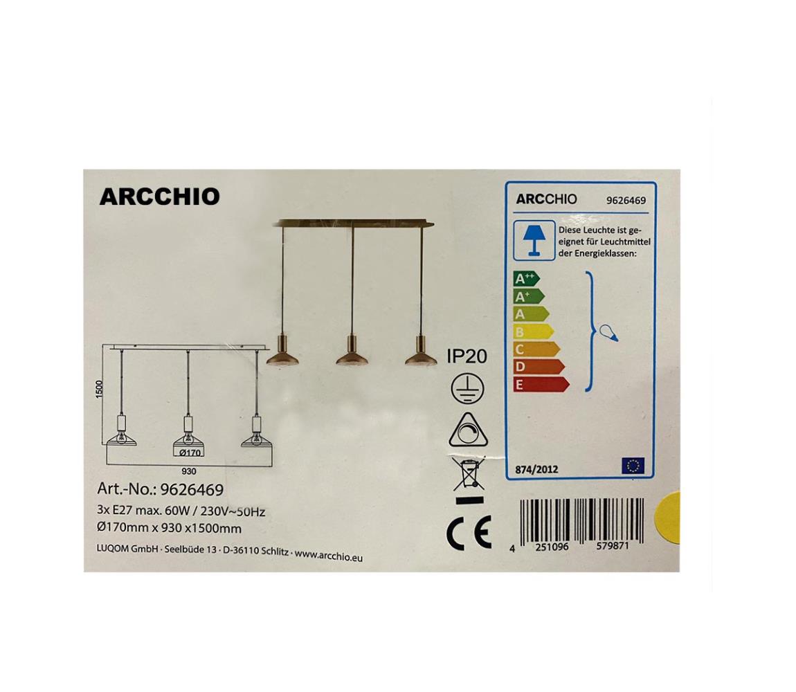 Lustră pe cablu JAIKA 3xE27/60W/230V Arcchio