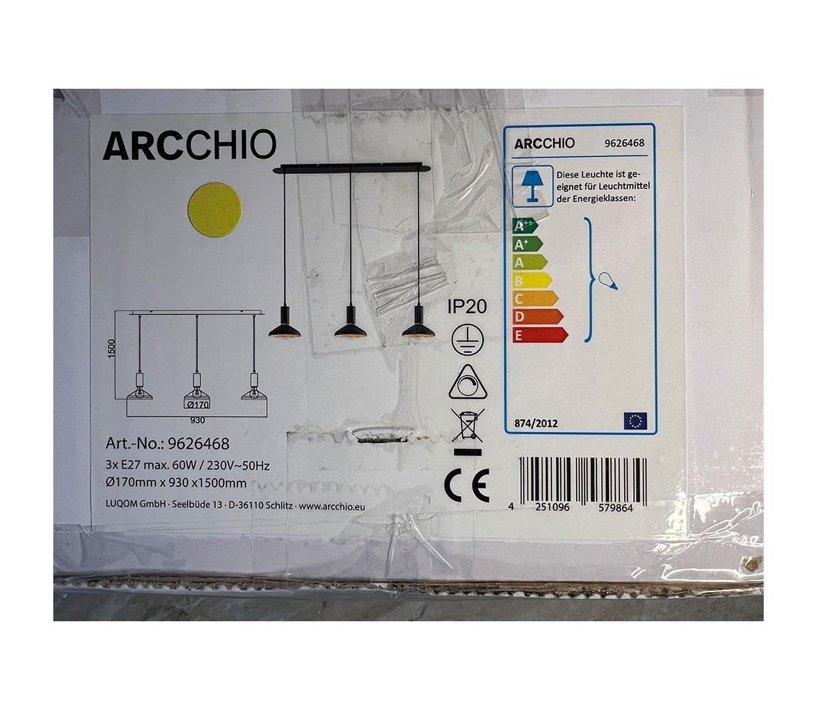 Lustră pe cablu JAIKA 3xE27/60W/230V Arcchio