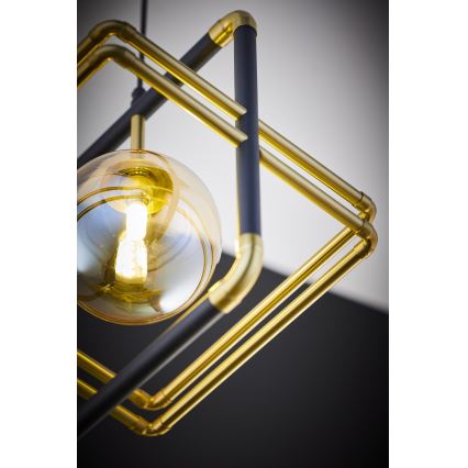 Lustră pe cablu Jupiter 2025 FIORI 1xG9/10W/230V negru/auriu/bej