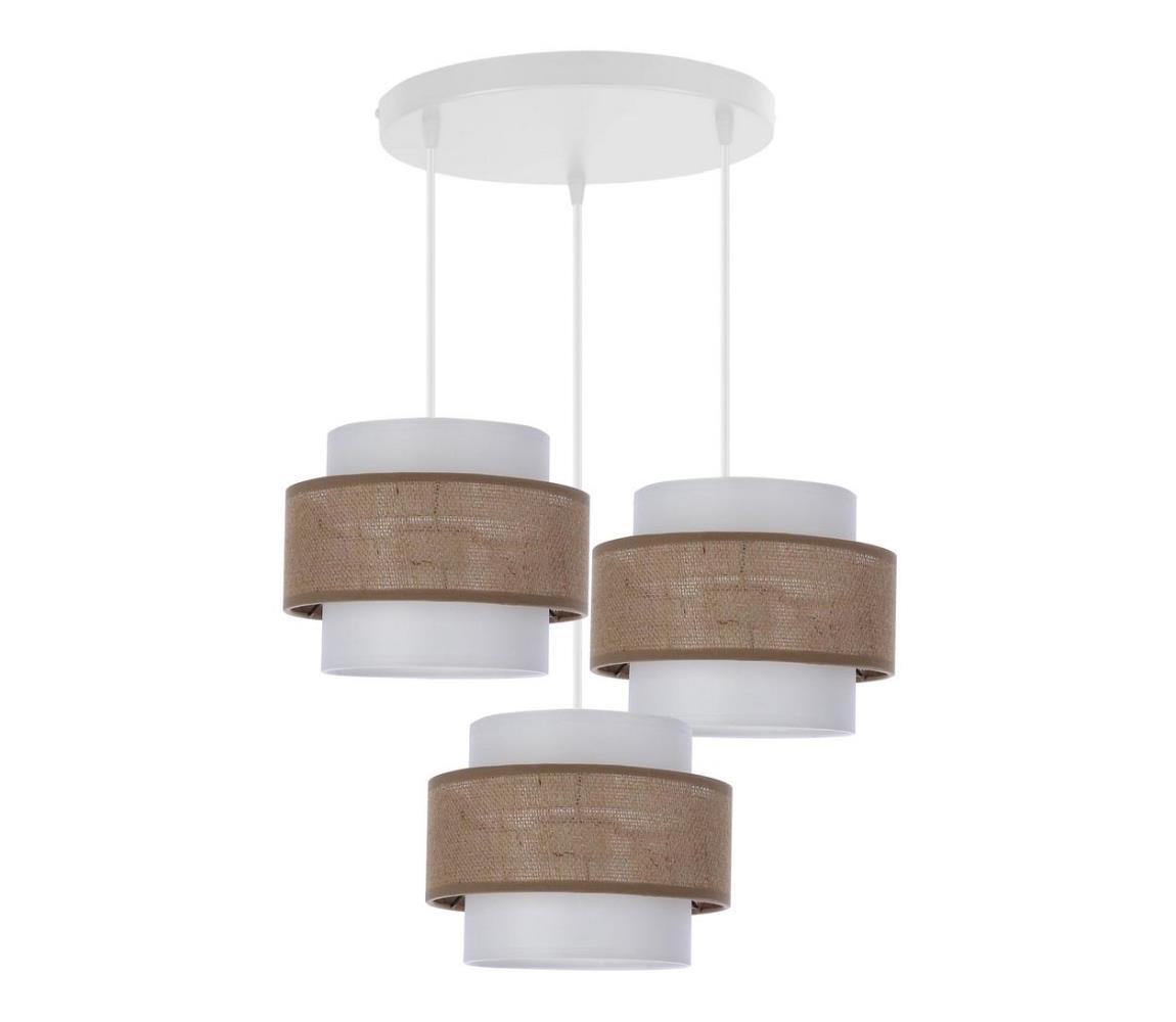 Lustră pe cablu JUTA 3xE27/40W/230V maro/alb