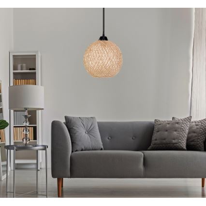Lustră pe cablu JUTE 1xE27/60W/230V bej