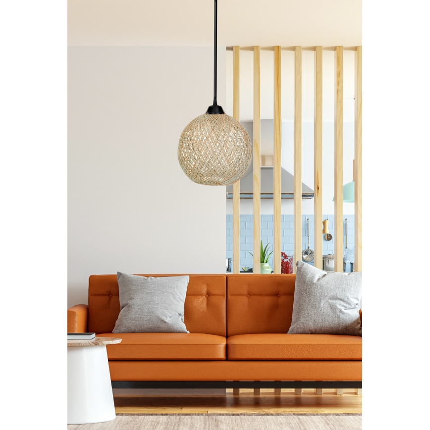 Lustră pe cablu JUTE 1xE27/60W/230V bej