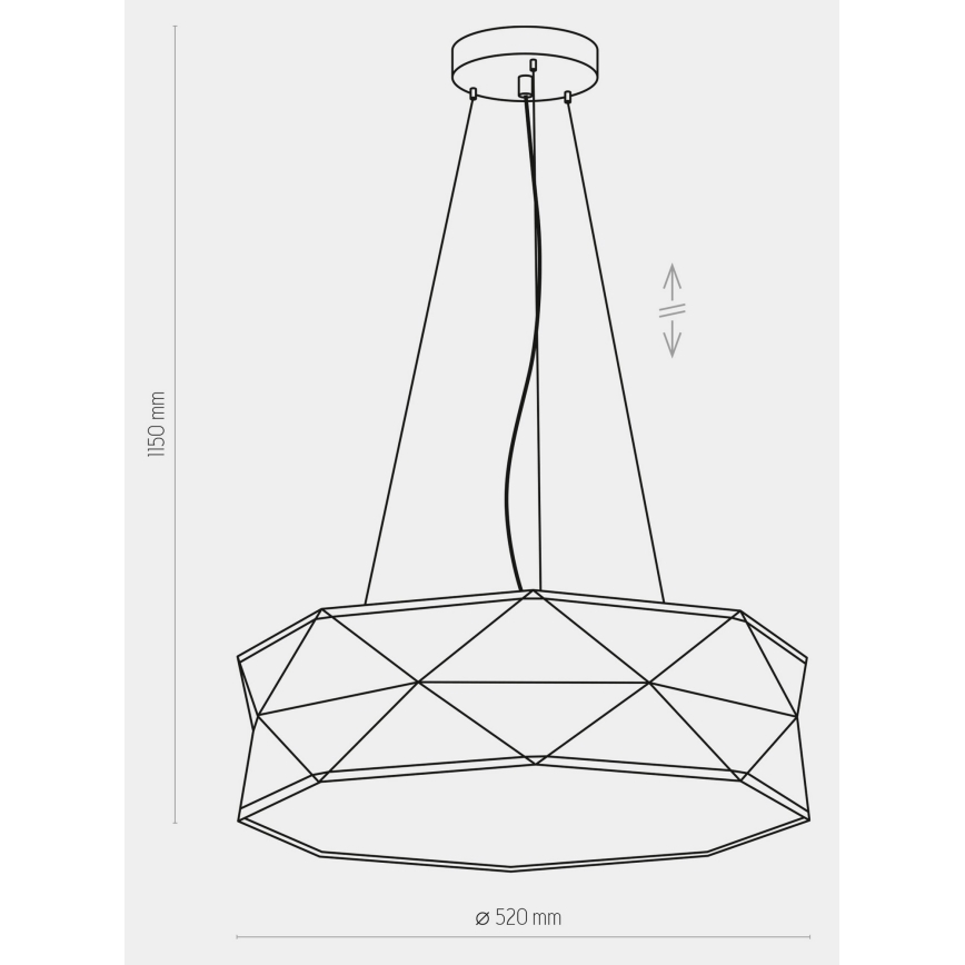 Lustră pe cablu KANTOOR 1xE27/15W/230V gri