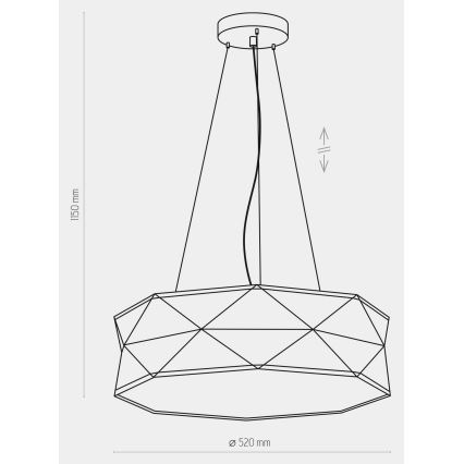 Lustră pe cablu KANTOOR 1xE27/15W/230V neagră