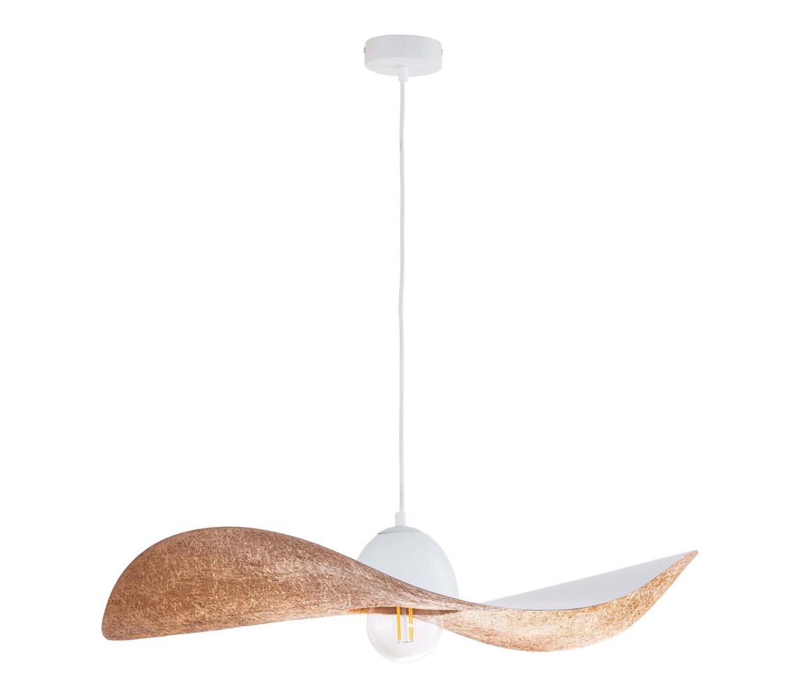 Lustră pe cablu KAPELLO 1xE27/60W/230V d. 76 cm albă/cupru