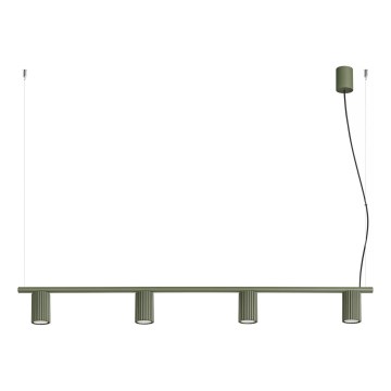 Lustră pe cablu KARBON 4xGU10/10W/230V verde