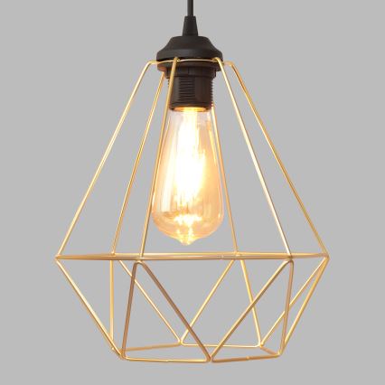 Lustră pe cablu KARO 2xE27/15W/230V auriu/negru