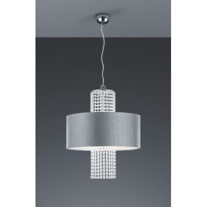 Lustră pe cablu KING 3xE14/28W/230V argintie Reality