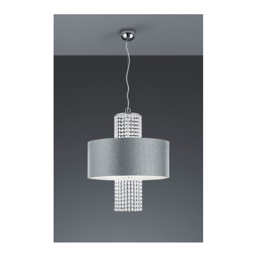 Lustră pe cablu KING 3xE14/28W/230V argintie Reality