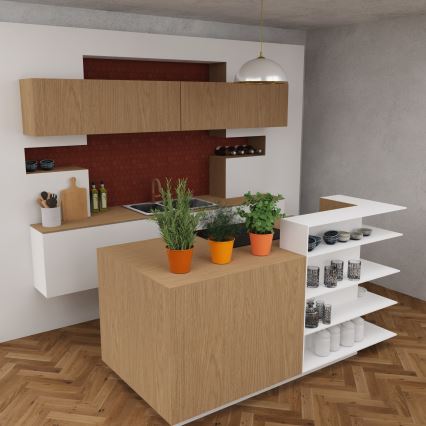 Lustră pe cablu KITCHEN 1xE14/60W/230V albă/aurie