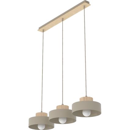 Lustră pe cablu KIVI 3xE27/15W/230V bej