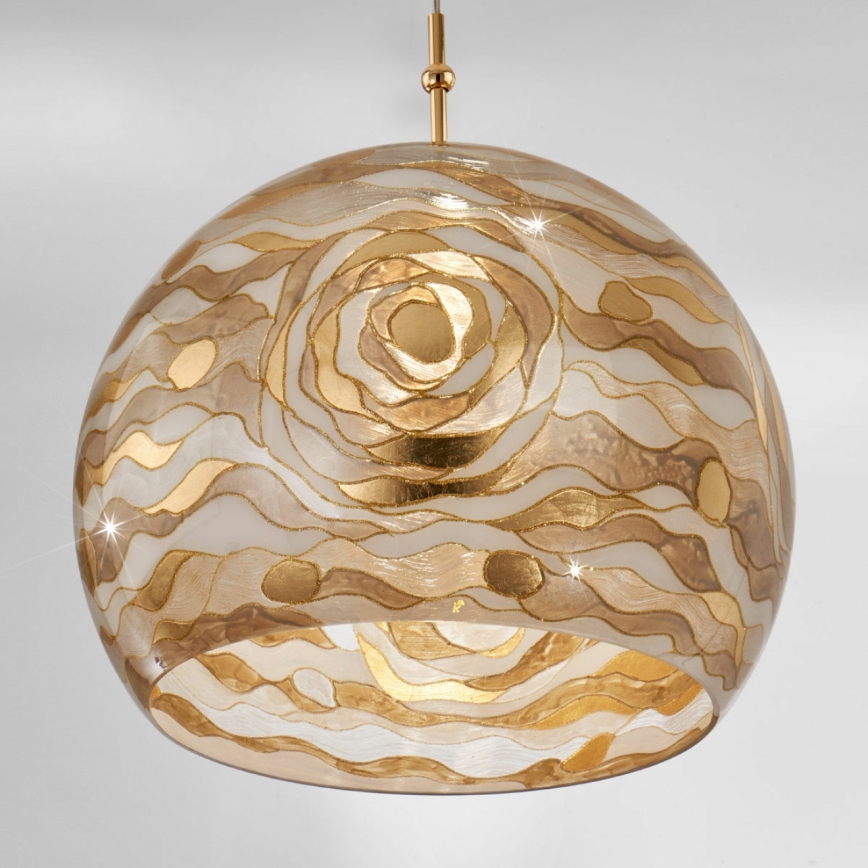 Lustră pe cablu Kolarz 0392.31L.3.Aq.Ch LUNA 1xE27/60W/230V 24K auriu