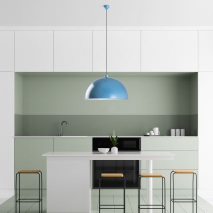 Lustră pe cablu KURE 1xE27/40W/230V albastru