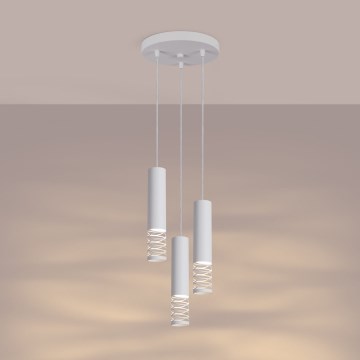 Lustră pe cablu LAMI 3xGU10/10W/230V alb