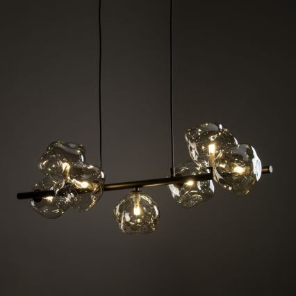 Lustră pe cablu LAVA 7xG9/8W/230V bronz/bej fumuriu